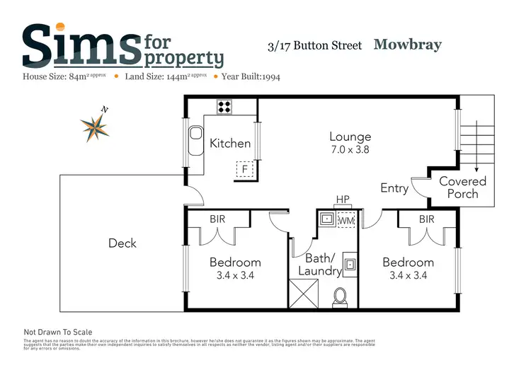 Floorplan of Homely unit listing, 3/17-19 Button Street, Mowbray TAS 7248