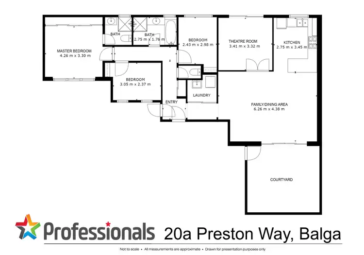 Floorplan of Homely semi-detached listing, 20A Preston Way, Balga WA 6061