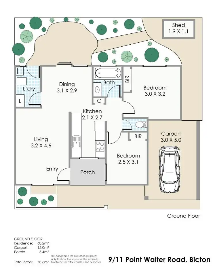 Floorplan of Homely unit listing, 9/11 Point Walter Road, Bicton WA 6157