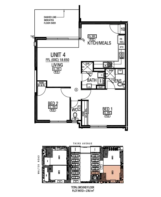 Floorplan of Homely unit listing, 4/63 Third Avenue, Bassendean WA 6054