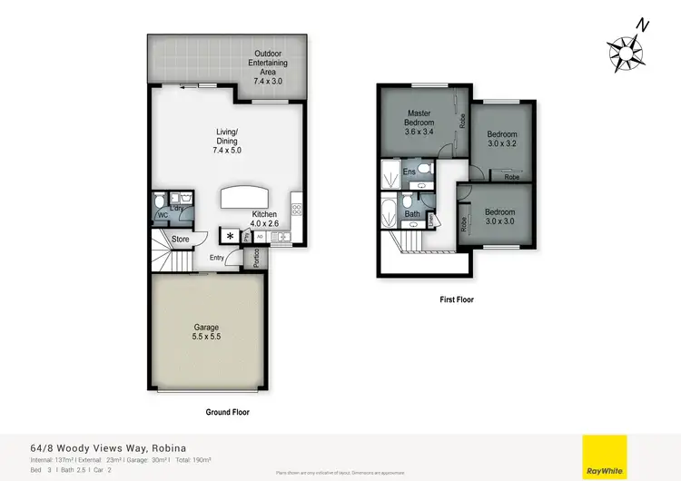 Floorplan of Homely townhouse listing, 64/8 Woody Views Way, Robina QLD 4226