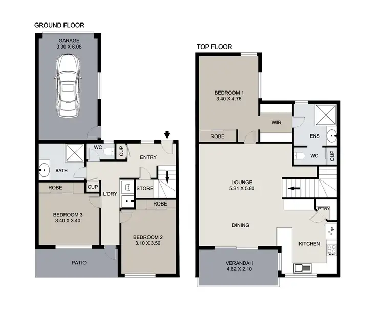 Floorplan of Homely townhouse listing, 5/12 Leonard Street, South Gladstone QLD 4680