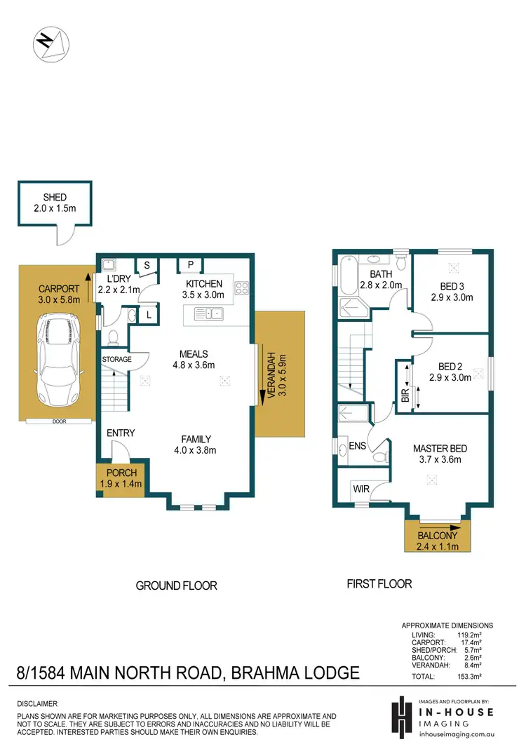 Floorplan of Homely townhouse listing, 8/1584 Main North Road, Brahma Lodge SA 5109