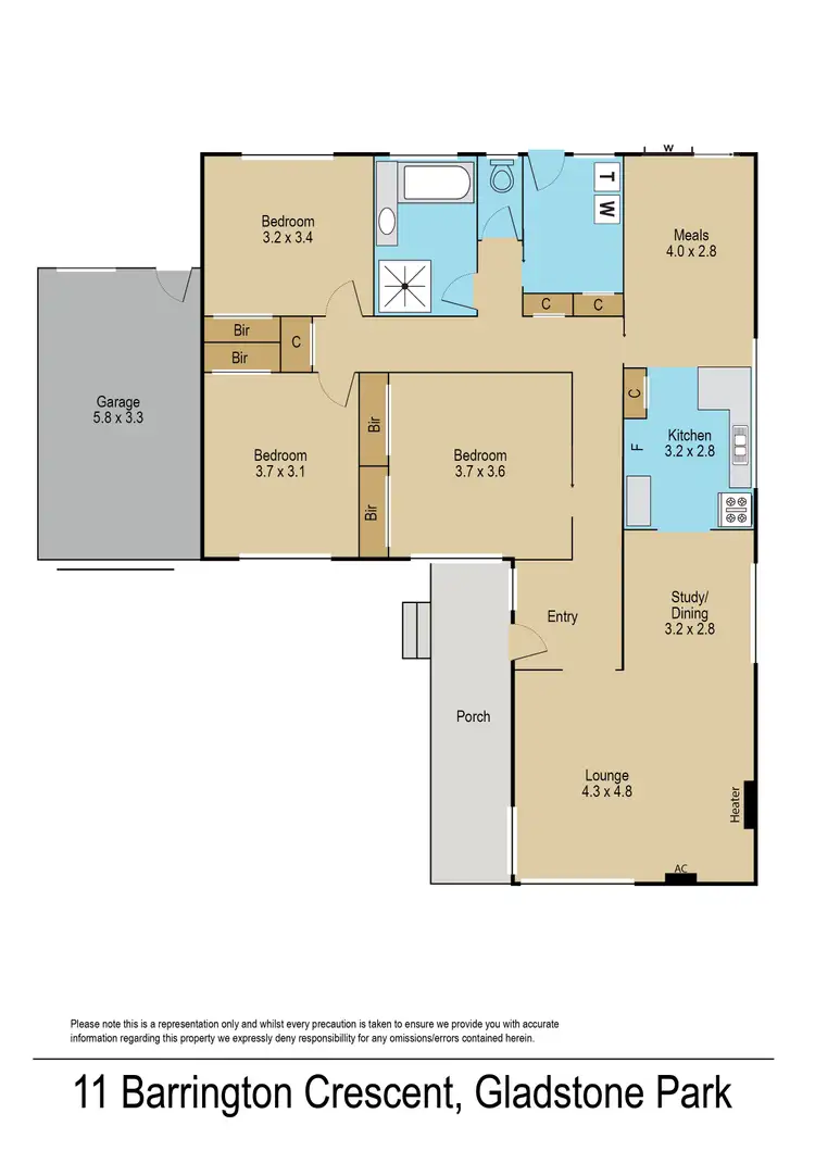 Floorplan of Homely house listing, 11 Barrington Crescent, Gladstone Park VIC 3043