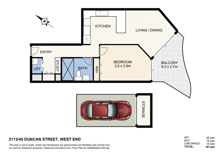 Floorplan of Homely apartment listing, 2113/45 Duncan Street, West End QLD 4101