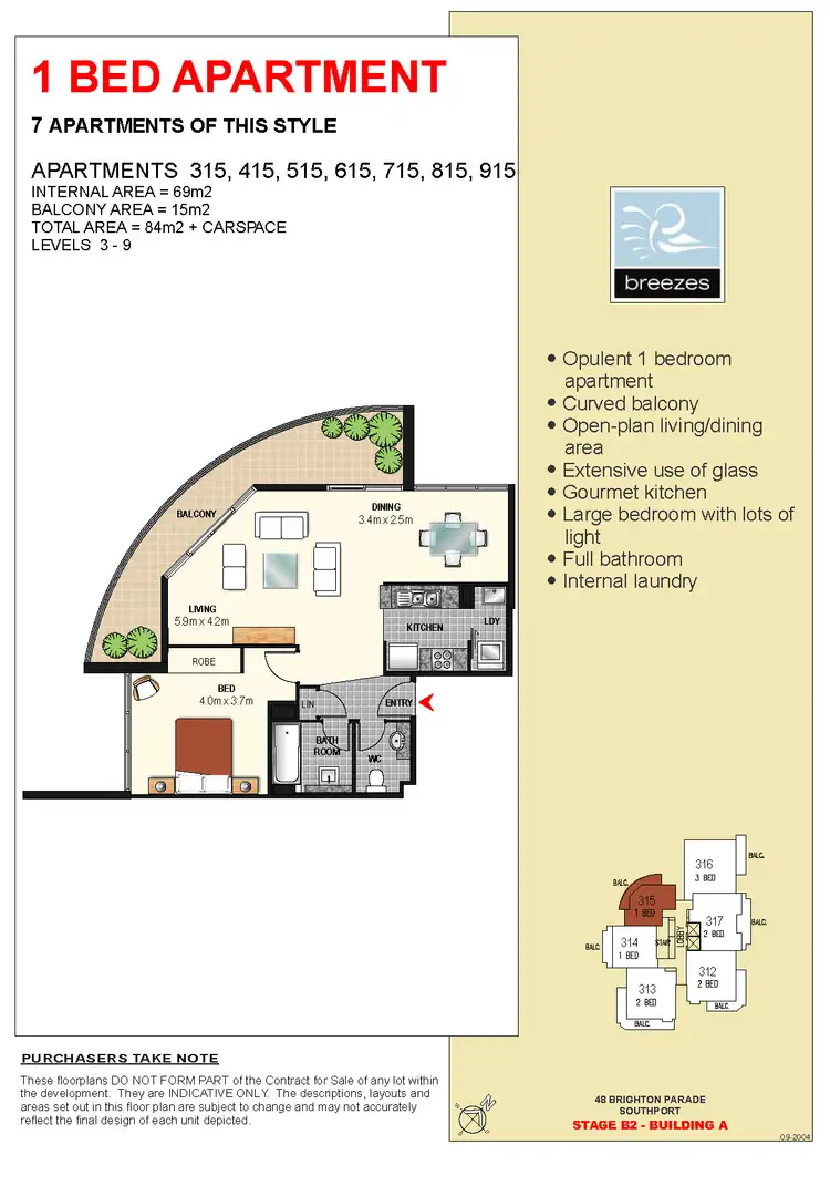 Floorplan of Homely apartment listing, 515/3 Como Crescent, Southport QLD 4215