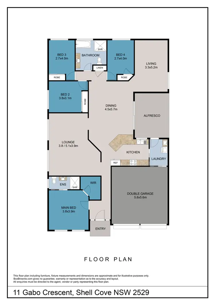 Floorplan of Homely house listing, 11 Gabo Crescent, Shell Cove NSW 2529