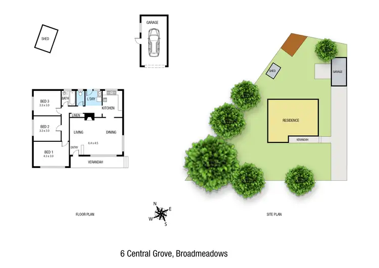 Floorplan of Homely house listing, 6 Central Grove, Broadmeadows VIC 3047
