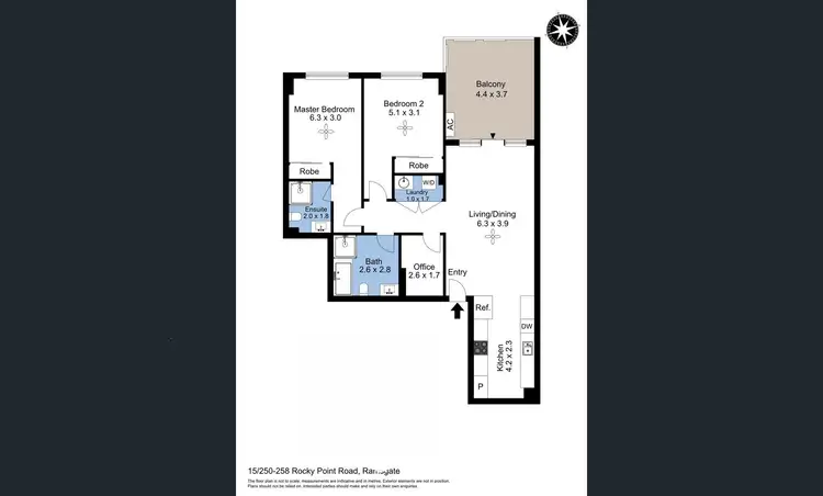 Floorplan of Homely unit listing, 15/250-258 Rocky Point Road, Ramsgate NSW 2217