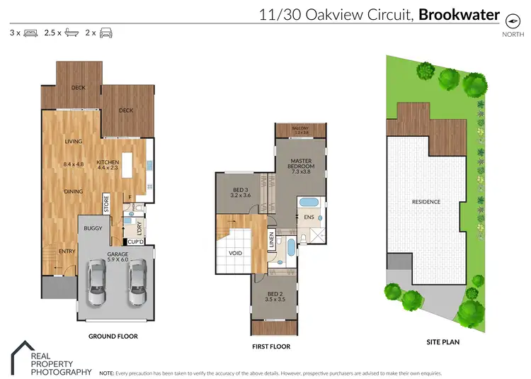 Floorplan of Homely townhouse listing, 11/30 Oakview Circuit, Brookwater QLD 4300