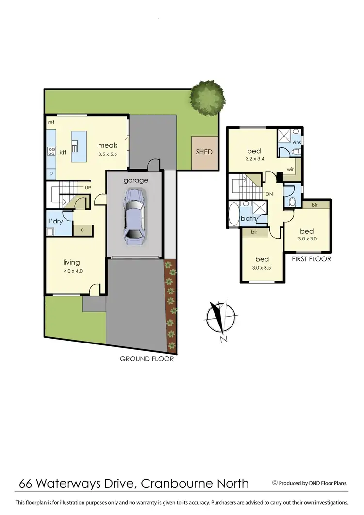 Floorplan of Homely townhouse listing, 66 Waterways Drive, Cranbourne North VIC 3977