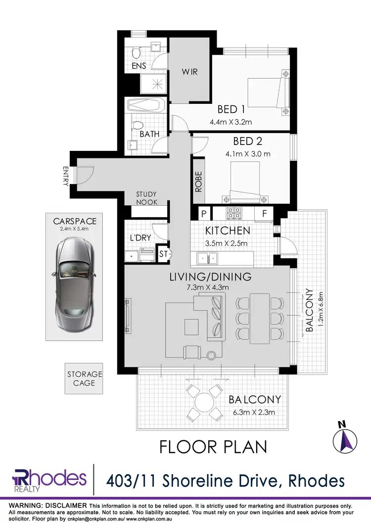 Floorplan of Homely apartment listing, 403/11 Shoreline Drive, Rhodes NSW 2138