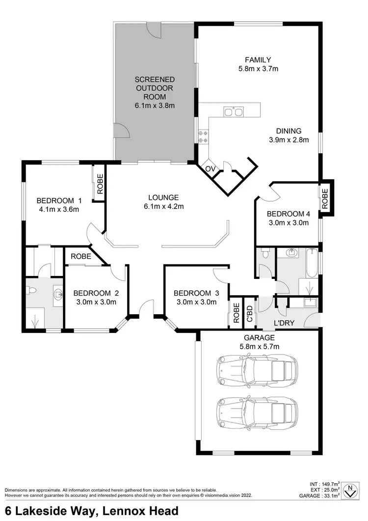 Floorplan of Homely house listing, 6 Lakeside Way, Lennox Head NSW 2478