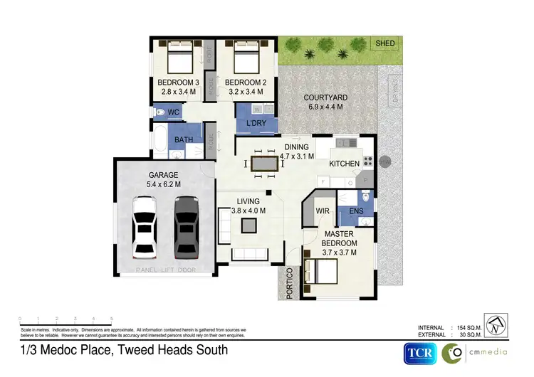 Floorplan of Homely semi-detached listing, 1/3 Medoc Place, Tweed Heads South NSW 2486