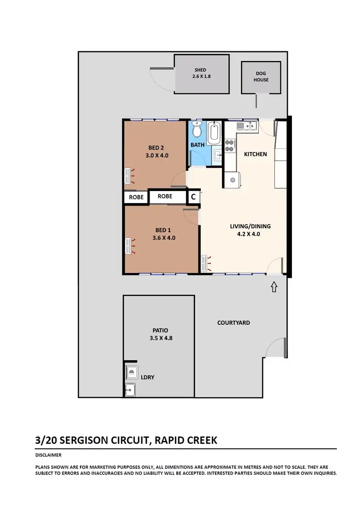 Floorplan of Homely unit listing, 3/20 Sergison Circuit, Rapid Creek NT 810