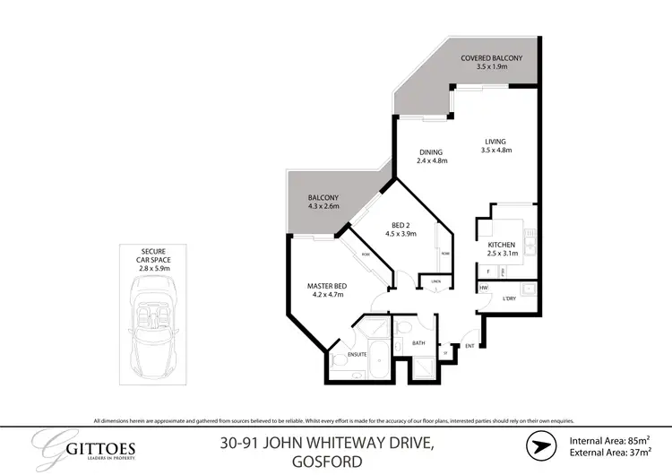 Floorplan of Homely unit listing, 30/91-95 John Whiteway Drive, Gosford NSW 2250