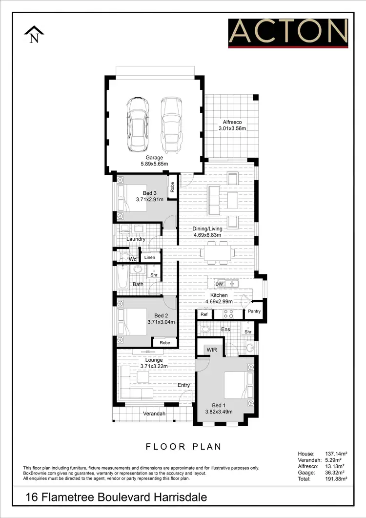Floorplan of Homely house listing, 16 Flametree Boulevard, Harrisdale WA 6112