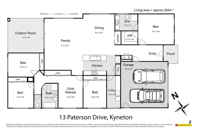 Floorplan of Homely house listing, 13 Patterson Drive, Kyneton VIC 3444