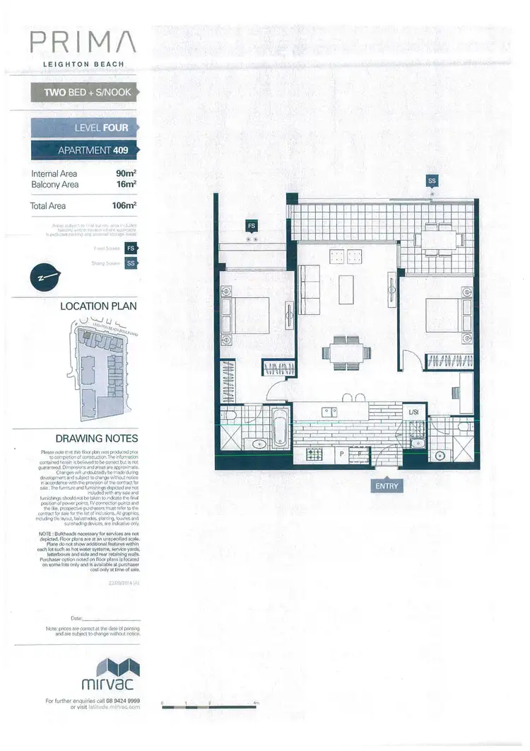 Floorplan of Homely apartment listing, 409/1 Cattalini Lane, North Fremantle WA 6159