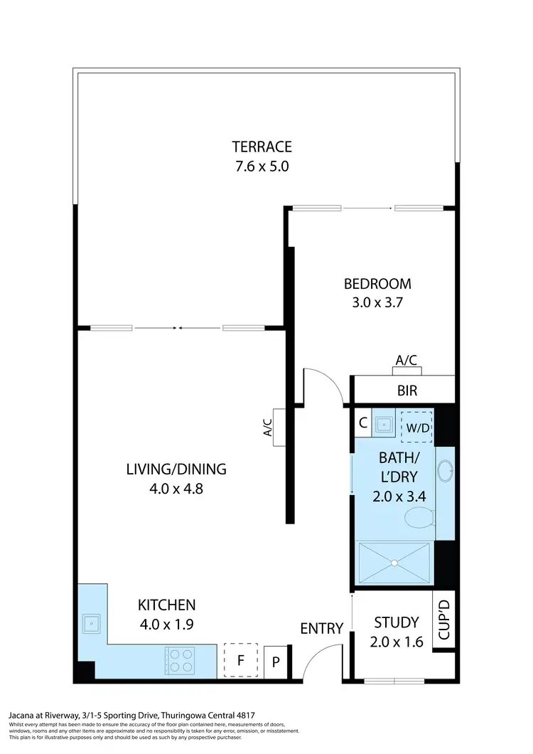 Floorplan of Homely unit listing, 3/1-15 Sporting Drive, Thuringowa Central QLD 4817