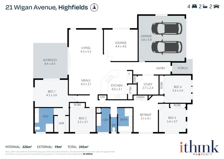 Floorplan of Homely house listing, 21 Wigan Avenue, Highfields QLD 4352