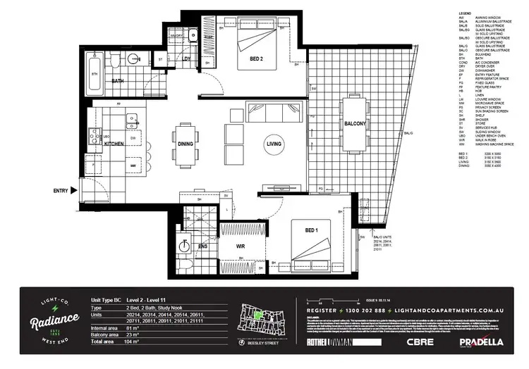 Floorplan of Homely apartment listing, 20214/15 Beesley St, West End QLD 4101