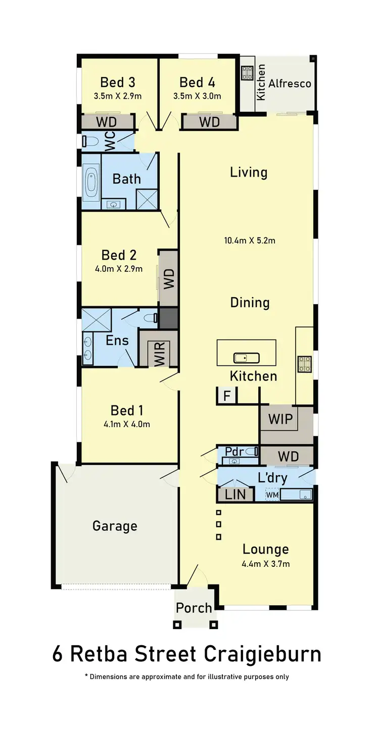 Floorplan of Homely house listing, 6 Retba Street, Craigieburn VIC 3064