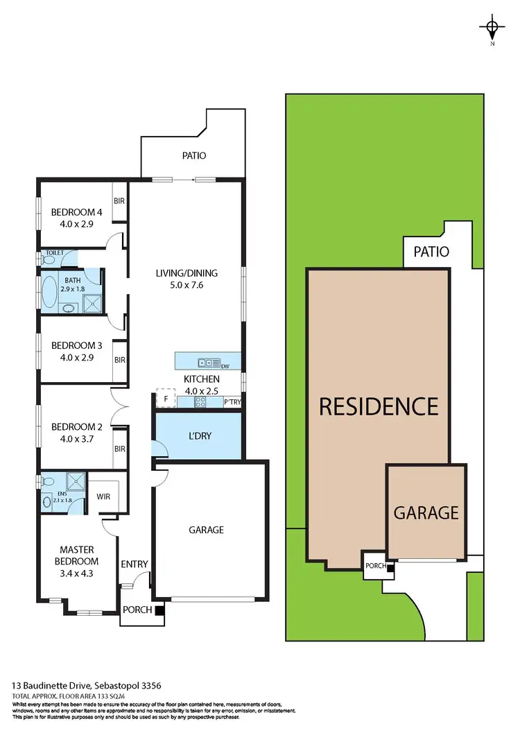 Floorplan of Homely house listing, 13 Baudinette Drive, Sebastopol VIC 3356