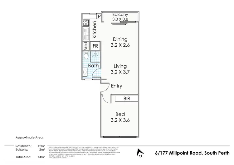 Floorplan of Homely apartment listing, 6/177 Mill Point Road, South Perth WA 6151