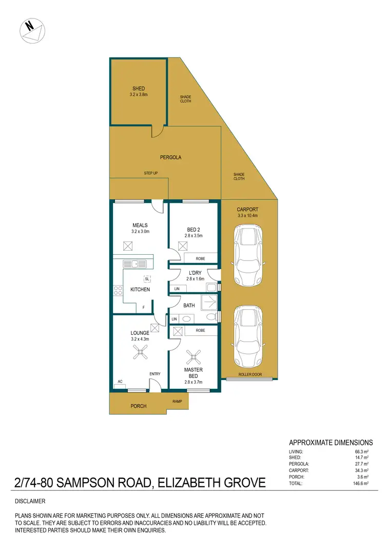 Floorplan of Homely unit listing, 2/74-80 Sampson Road, Elizabeth Grove SA 5112