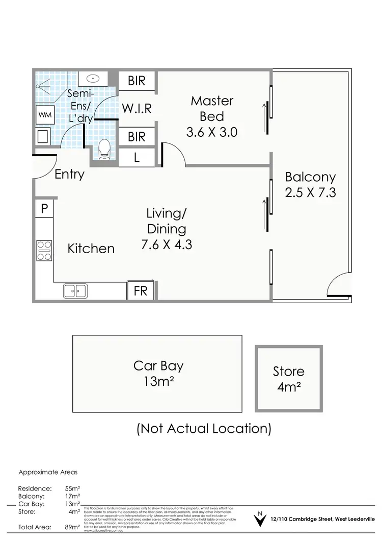 Floorplan of Homely apartment listing, 12/110 Cambridge Street, West Leederville WA 6007