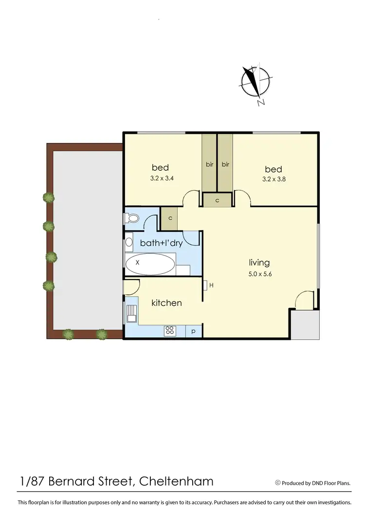 Floorplan of Homely unit listing, 1/87 Bernard Street, Cheltenham VIC 3192