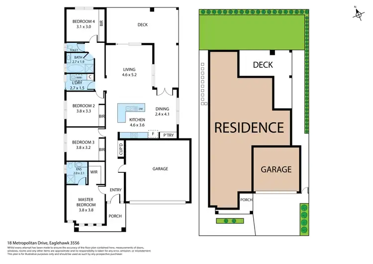 Floorplan of Homely house listing, 18 Metropolitan Drive, Eaglehawk VIC 3556
