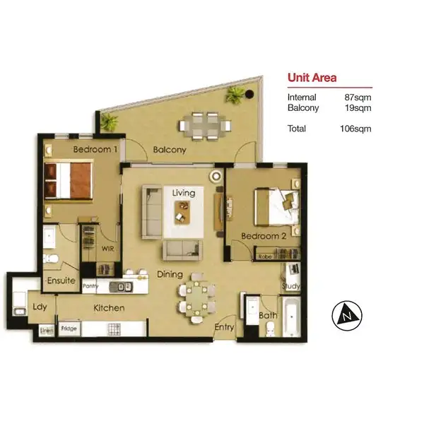 Floorplan of Homely apartment listing, 2511/25 Anderson Street, Kangaroo Point QLD 4169