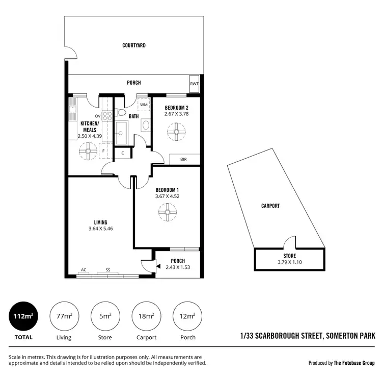 Floorplan of Homely unit listing, 1/33 Scarborough Street, Somerton Park SA 5044