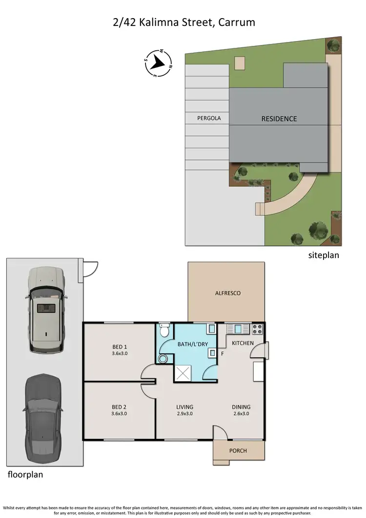 Floorplan of Homely house listing, 2/42 Kalimna Street, Carrum VIC 3197