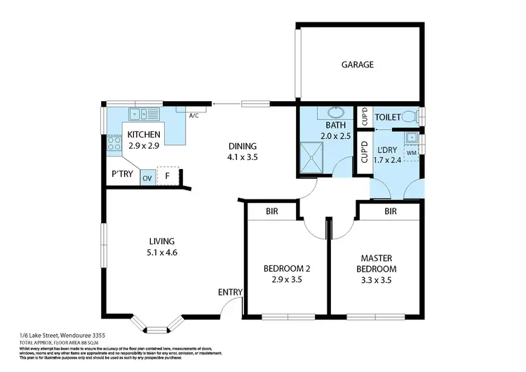 Floorplan of Homely house listing, 1/6 Lake Street, Wendouree VIC 3355
