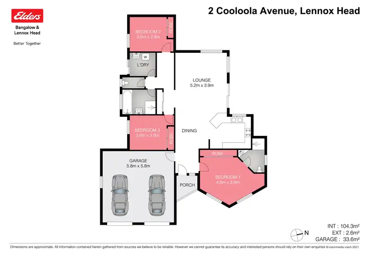 Floorplan of Homely semi-detached listing, 2 Cooloola Avenue, Lennox Head NSW 2478