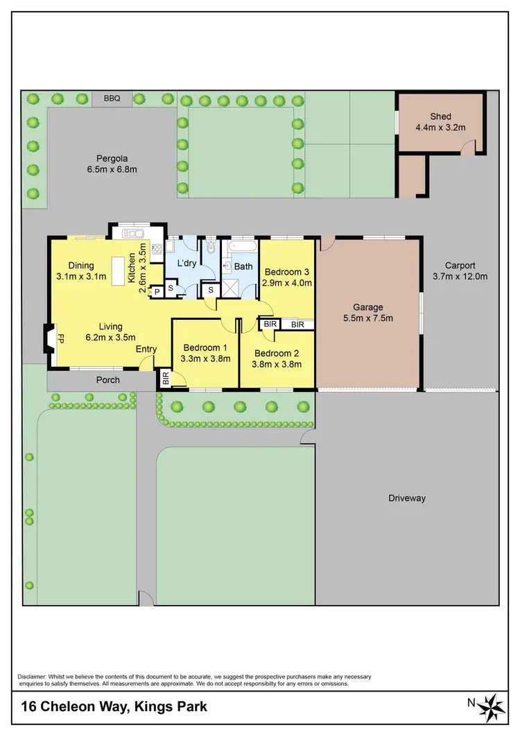 Floorplan of Homely house listing, 16 Cheleon Way, Kings Park VIC 3021