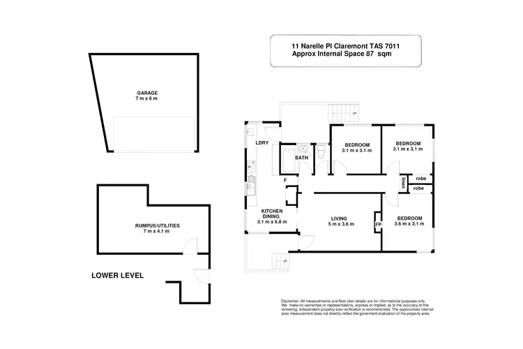 Floorplan of Homely house listing, 11 Narelle Place, Claremont TAS 7011