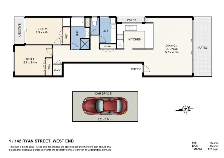 Floorplan of Homely apartment listing, 1/142 Ryan Street, West End QLD 4101