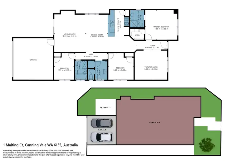 Floorplan of Homely house listing, 1 Malting Crt, Canning Vale WA 6155
