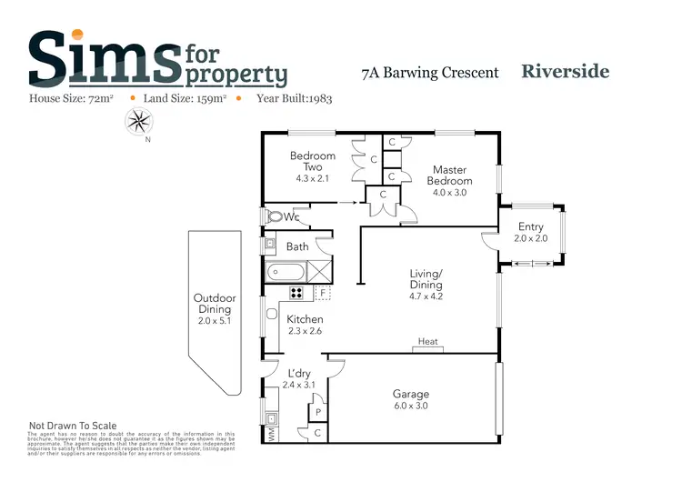 Floorplan of Homely unit listing, 7A Barwing Crescent, Riverside TAS 7250