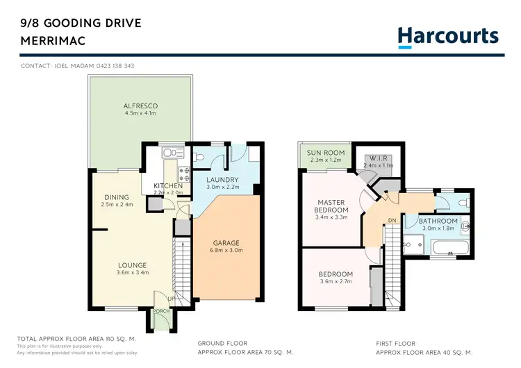 Floorplan of Homely townhouse listing, 9/8 Gooding Drive, Merrimac QLD 4226