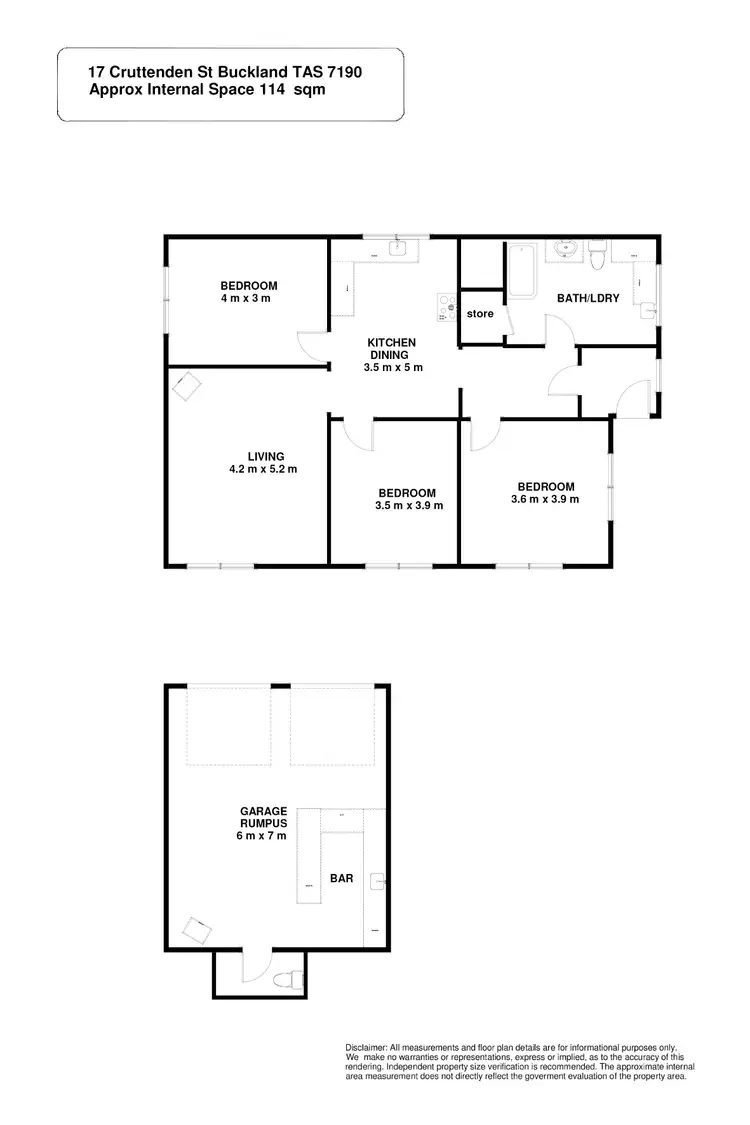 Floorplan of Homely house listing, 17 Cruttenden Street, Buckland TAS 7190