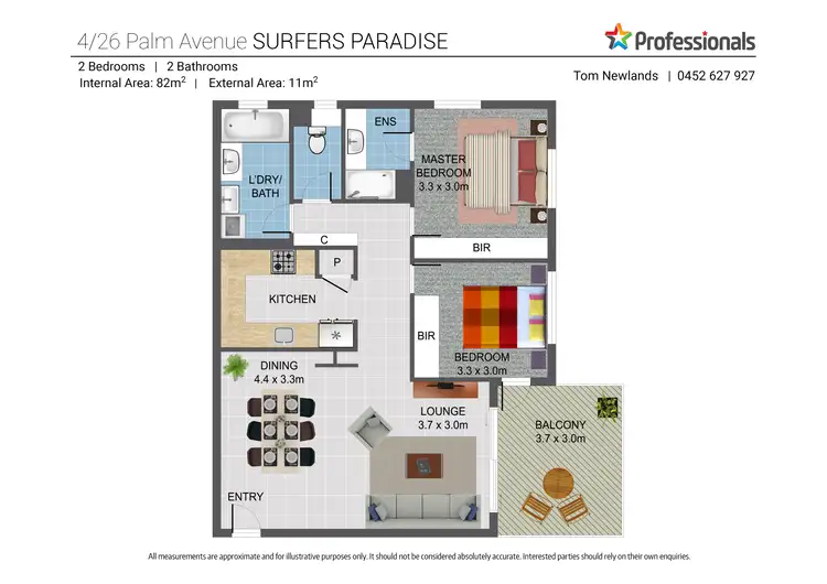 Floorplan of Homely unit listing, 4/26 Palm Avenue, Surfers Paradise QLD 4217