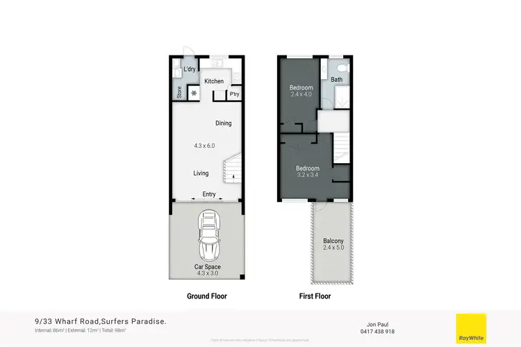 Floorplan of Homely townhouse listing, 9/33 Wharf Road, Surfers Paradise QLD 4217