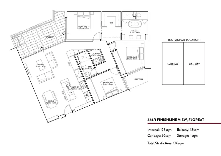 Floorplan of Homely apartment listing, 324/1 Finishline View, Floreat WA 6014