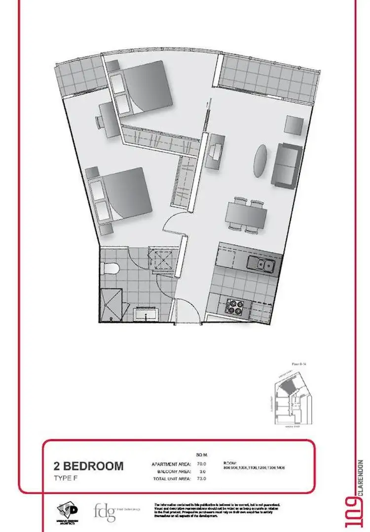Floorplan of Homely apartment listing, 806/109 Clarendon Street, Southbank VIC 3006