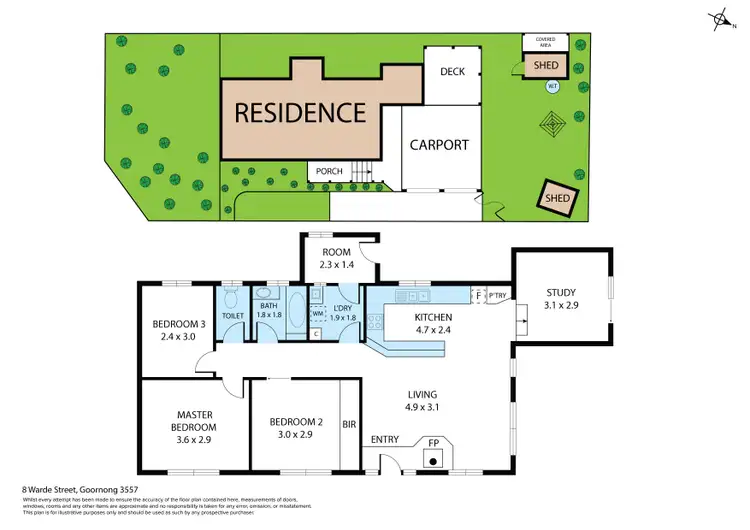 Floorplan of Homely house listing, 8 Warde Street, Goornong VIC 3557